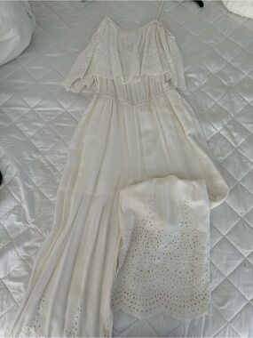 Boho White Eyelet Maxi Jumpsuite topshop